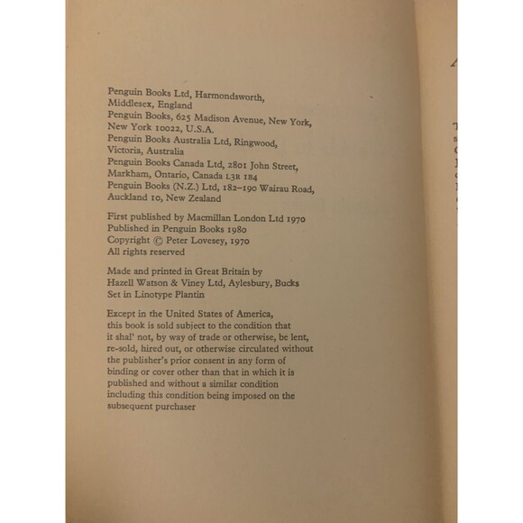 Wobble to Death by Peter Lovesey Vintage 1980 Penguin Paperback Great Britain - Picture 3 of 3